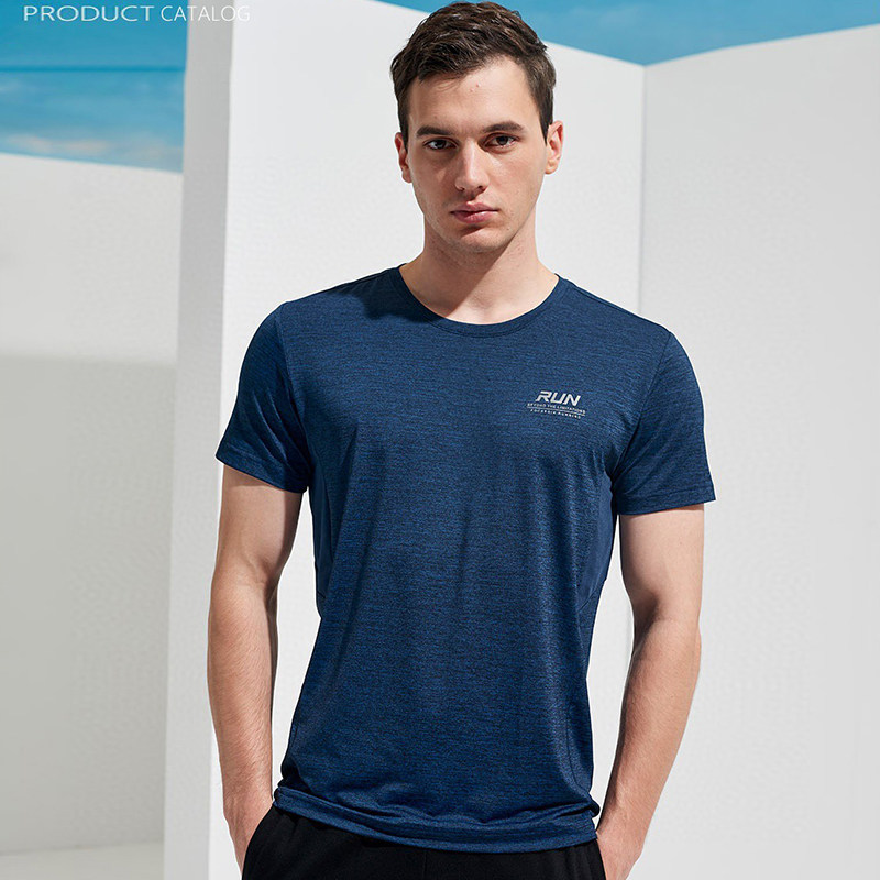 Summer new middle-aged men's short-sleeved T-shirt round neck trend solid color half-sleeved T-shirt undershirt tops thin men's clothing