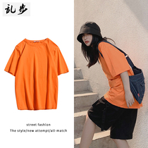 Xinjiang cotton short sleeve T-shirt girl ins tide 2022 new Korean version of lazy wind bf loose student couple coat