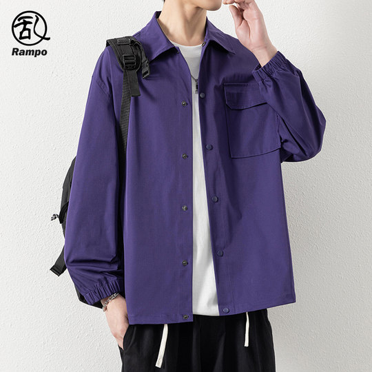 Trendy brand retro workwear new versatile jacket men's spring casual top youth simple trendy loose jacket