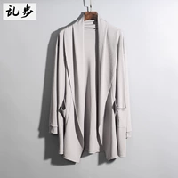 Thời trang đẹp trai mùa xuân đan cardigan nam phần dài Slim thanh niên Hàn Quốc phiên bản của áo khoác phần mỏng điều hòa không khí áo triều áo len nam trung niên