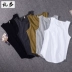 Quần cotton nam treo băng rộng dài đoạn liền màu vest châu Âu và Mỹ dạo phố xuân hè cao cấp lấy áo không tay dưới đáy triều - Áo vest cotton áo phao lông vũ Áo vest cotton