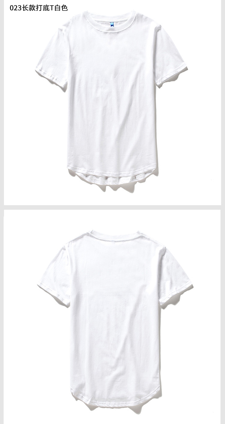 Đường phố dài phần áo thun nam tay ngắn bf gió lỏng thương hiệu hồ quang hem hem cotton đáy áo sơ mi màu rắn bat áo thun nam gucci