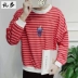 Mùa thu thủy triều nam sinh viên giản dị áo thun dài tay nam sọc lỏng áo len bat tay áo hip hop bóng chày đồng phục áo khoác áo jacket nam Đồng phục bóng chày