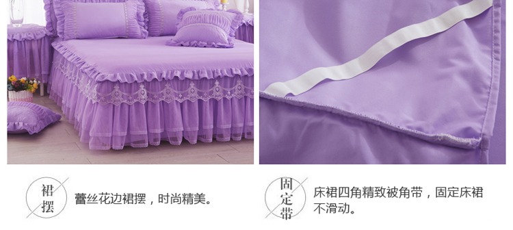 công chúa Hàn Quốc ren bedspread giường váy một mảnh giường trượt cưới đặt doanh nghiệp giường nệm Protector 1.8 - Váy Petti ga giường có viền