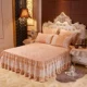 Yu Xuân pha lê châu Âu nhung bông giường váy dày nhung bedspread Leisifalai ren ngắn trải giường sang trọng để giữ ấm - Váy Petti váy giường đẹp	