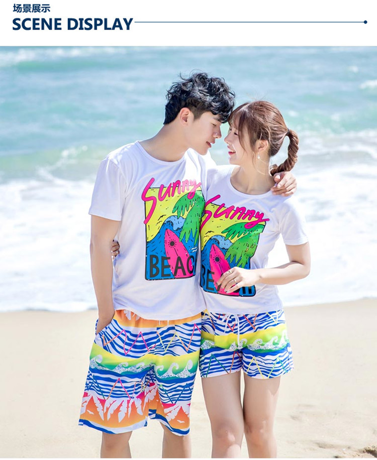 Phiên bản Hàn Quốc của quần mùa xuân nóng khô nhanh chóng những người yêu thích quần short rộng kích thước lớn bên bờ biển kỳ nghỉ quần bãi biển nam và nữ quần short boxer 	quần đi biển vàng	