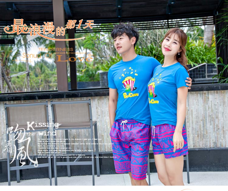 Những người yêu thích bãi biển mùa hè 2019 bên bờ biển kỳ nghỉ trăng mật phù hợp với nam và nữ qlz áo thun ngắn tay nhanh chóng quần short đi biển - Quần bãi biển 	quần đi biển cho nam	