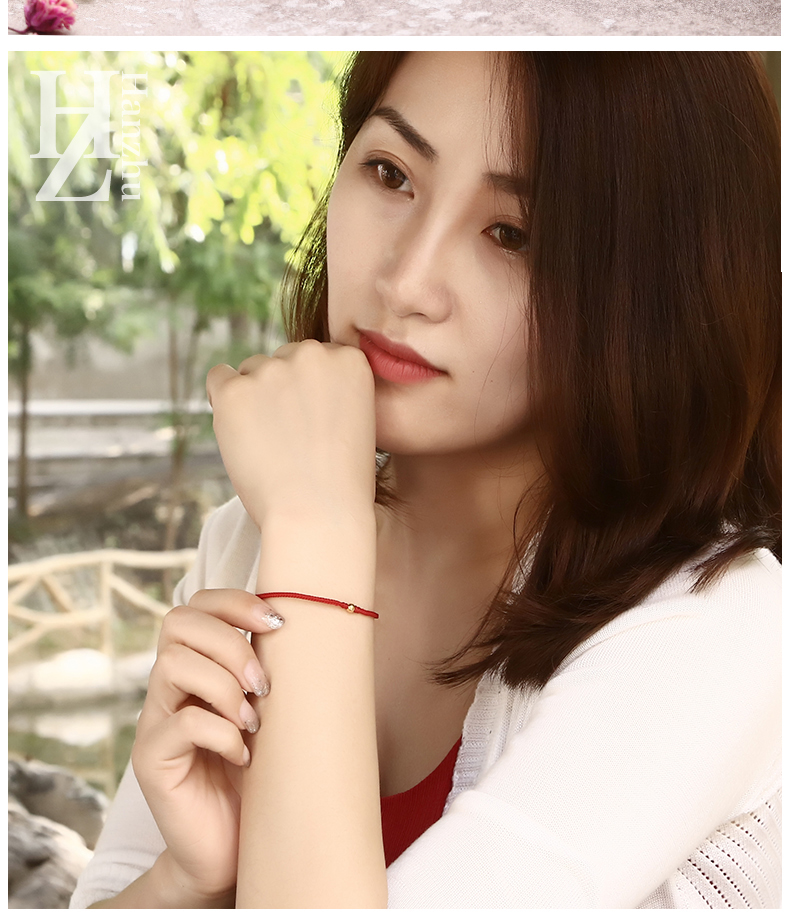 Mùa hè đơn giản dây đỏ vòng tay chuyển hạt tay dây nhỏ thời trang tươi mới rung mạng lưới vòng chân đỏ nam và nữ cặp vợ chồng tốt - Vòng chân vòng đeo chân cho nữ