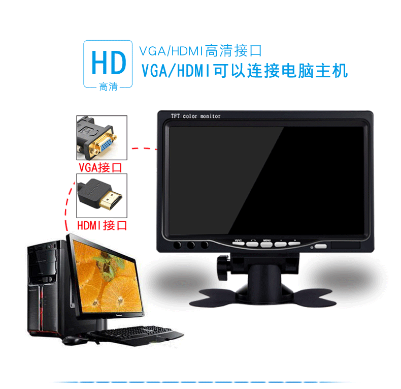 tivi oled lg Xe TV mini LCD 10 inch Màn hình HD hiển thị máy 7 inch máy tính để bàn nhỏ màn hình hdmi - TV casper tivi