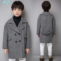 Boys double-sided woolen coat 2020 new high-end casual plaid woolen coat boys double-sided cashmere
