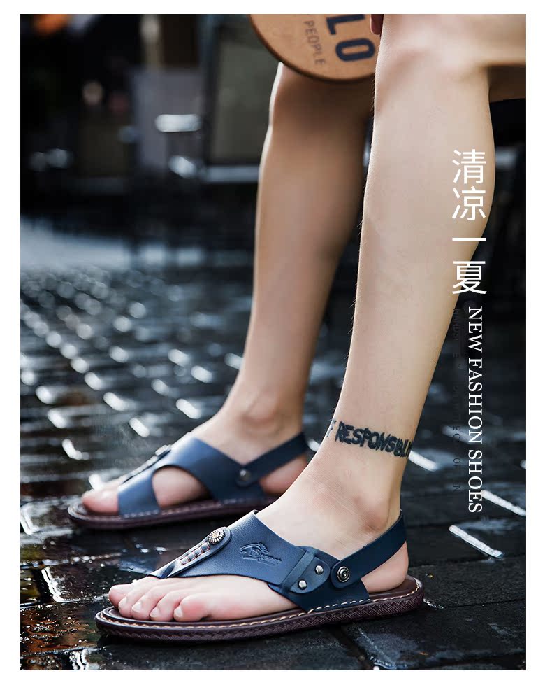 Dép nam mùa hè 45 xu hướng sử dụng kép Giày đi biển cho nam 46 sandal 48 yard sandal da giản dị 47 phiên bản Hàn Quốc của giày thủy triều bitis hunter nam