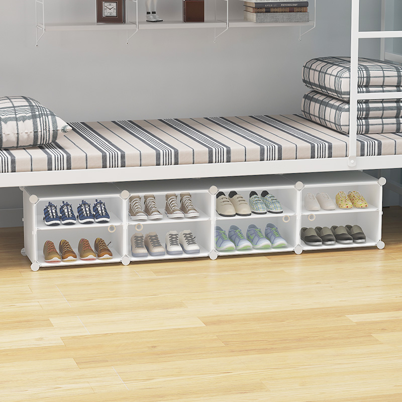 Simple shoe cabinet dorm for college student bedroom single bed under mini-trunk personal collection of bed sole shelves