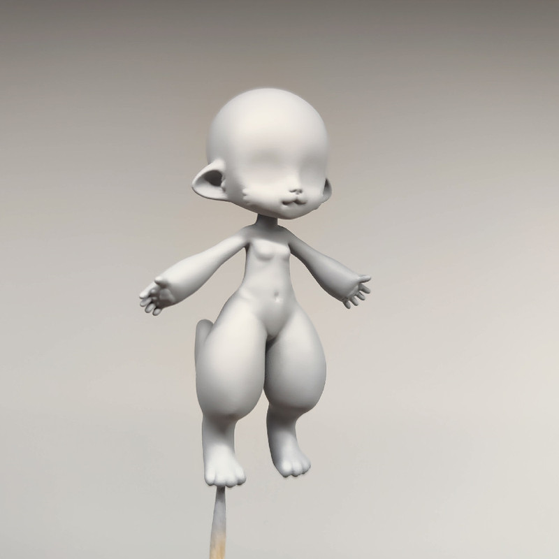 Ning Queing Original Work, 《Meow~》 Animal Body Model, Ultra-Light Clay Soft Pottery Ning Queing Original Work, 《Meow~》 Animal Body Model, Ultra-Light Clay Soft Pottery