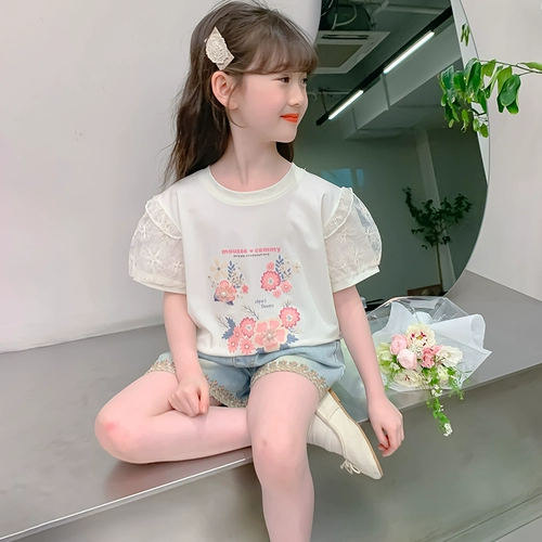 Футболка, летняя тонкая хлопковая летняя одежда, в западном стиле, популярно в интернете, короткий рукав