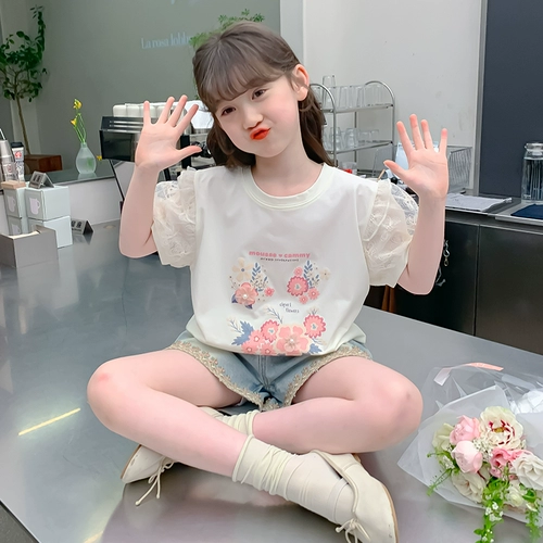 Футболка, летняя тонкая хлопковая летняя одежда, в западном стиле, популярно в интернете, короткий рукав