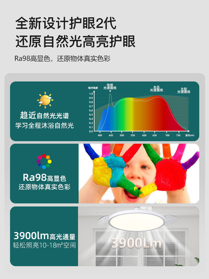 全光谱护眼风扇灯2025新款超薄静音餐厅卧室家用一体吊扇灯智能灯