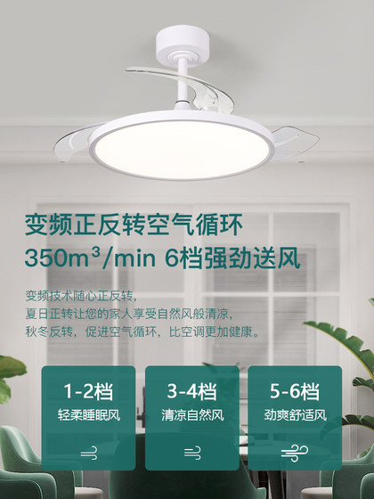 全光谱护眼风扇灯2025新款超薄静音餐厅卧室家用一体吊扇灯智能灯