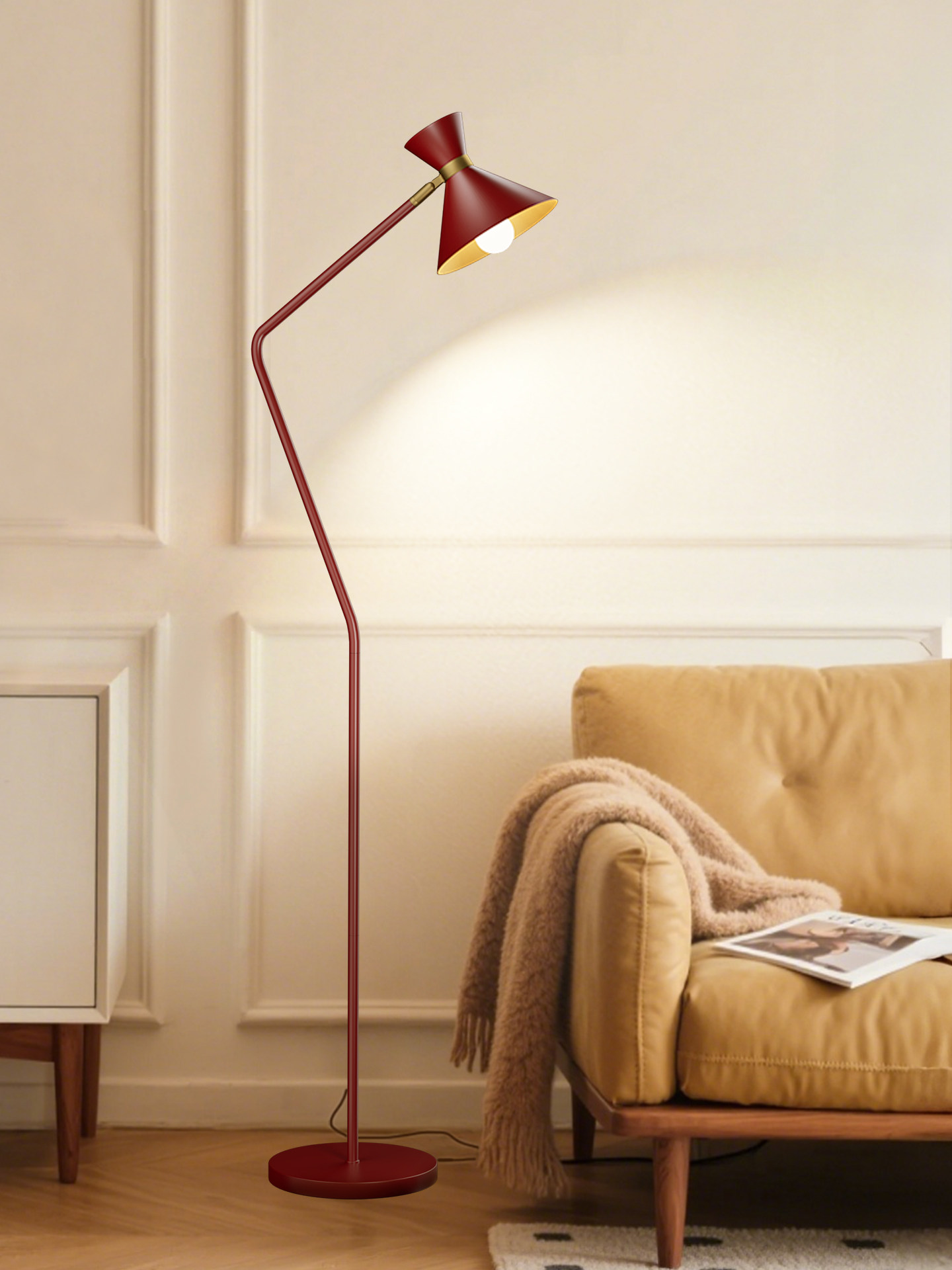 Blue Charm Floor Lamp, Nordic Retro Mid-Century Style, Decorative Ambient Light Next to the Sofa in the Living Room, High-End Bedroom Bedside Lamp