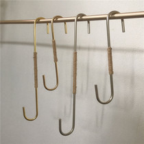 Clothing store S hook adhesive hook hanging clothes hook childrens clothing shelf hemp rope adhesive hook hanging hook Wall creative hook display