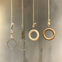 Clothing store hanging ring adhesive hook hemp rope hanger womens upper wall clothes rack hanging hanger ceiling hanging ring hanging