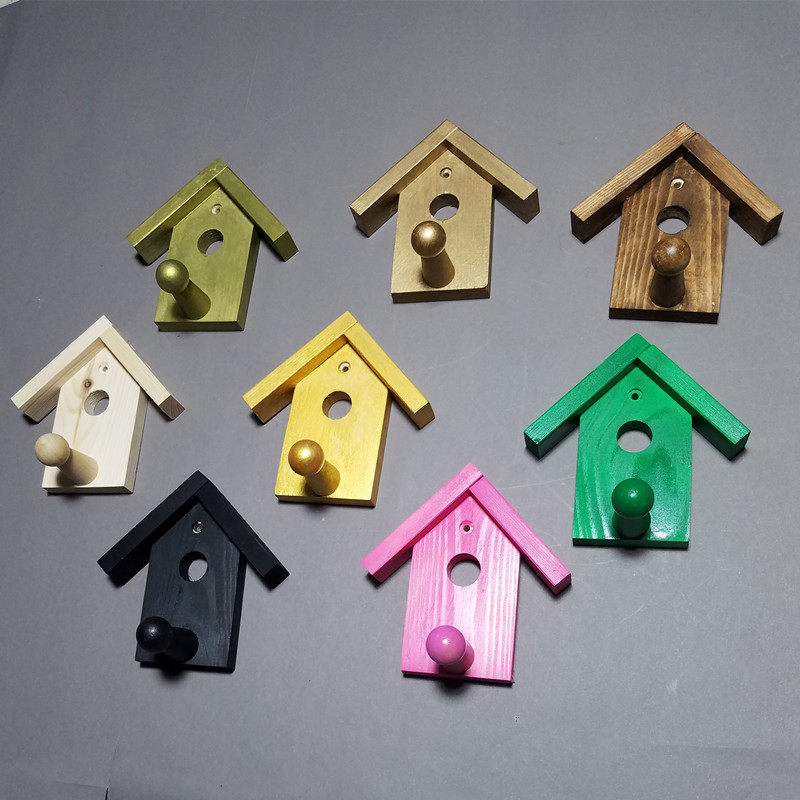 Clothing Shop Hooks Gold Antique Single Hook Children Clothing Shelves Upper Wall Hanging Points Hung Small House Solid Wood Wall Hanging Rack