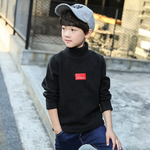 Утепленная утепленный лонгслив для мальчиков, детская удерживающая тепло толстовка, коллекция 2023, высокий воротник, подходит для подростков