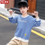 Весенняя футболка для мальчиков, лонгслив, осенняя толстовка, детская одежда, коллекция 2021, подходит для подростков, в корейском стиле, в западном стиле