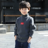 Утепленная утепленный лонгслив для мальчиков, детская удерживающая тепло толстовка, коллекция 2023, высокий воротник, подходит для подростков