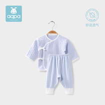 aqpa newborn strap underwear set early autumn new baby four season base underwear mens and womens treasure long sleeve trousers