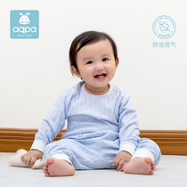 aqpa male and female baby shoulder set early autumn new children long sleeve trousers two piece baby underwear air conditioning suit