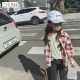 Áo len nữ đầu tiên 2018 xuân hè mới áo sơ mi rộng trẻ em tay dài kẻ sọc trẻ em lớn Hàn Quốc