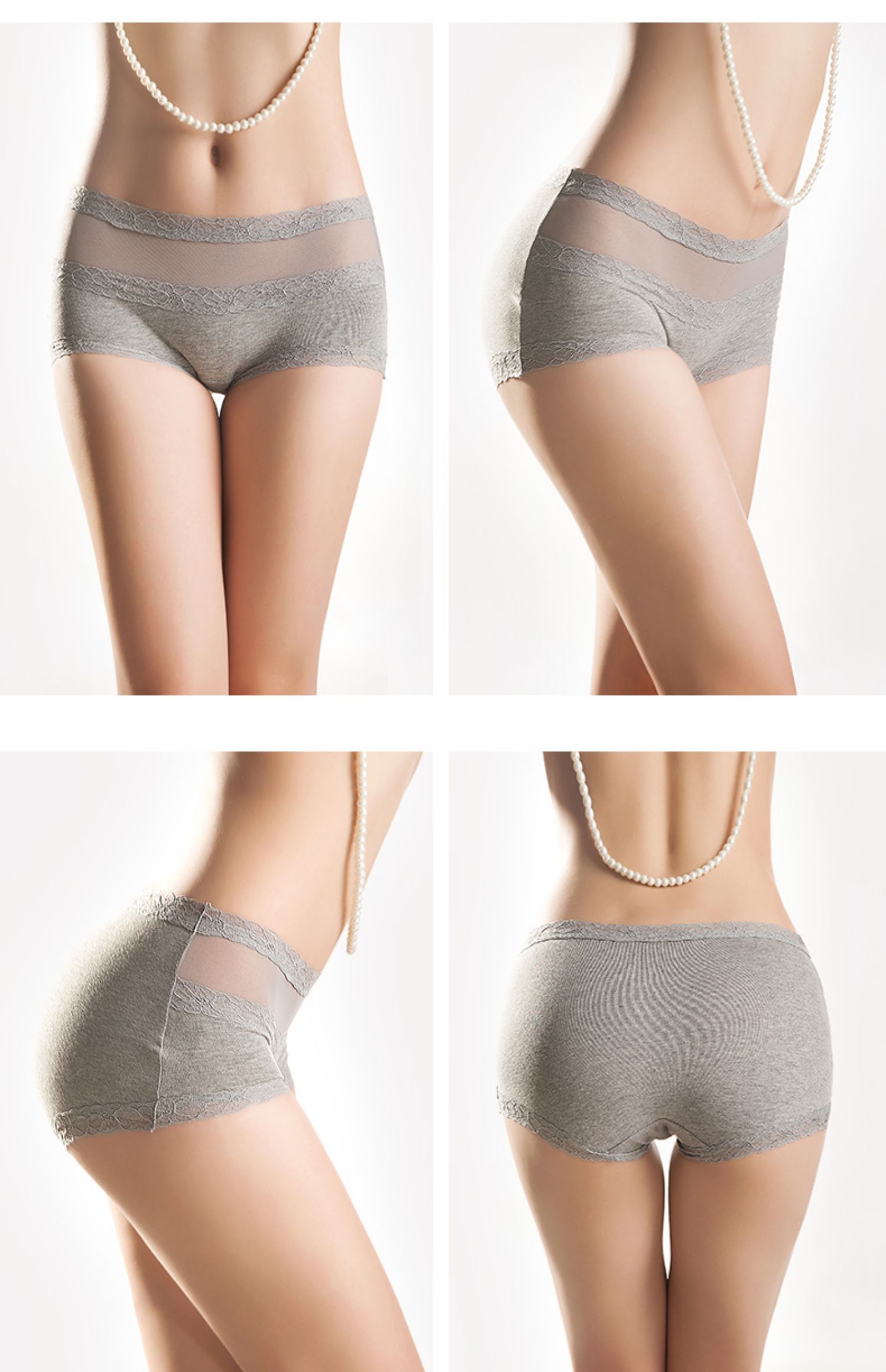 4 đồ lót nữ cotton thoáng khí eo gợi cảm gợi cảm liền mạch kích thước lớn bụng hông boxer - Cặp đôi quan lot nam nu dep