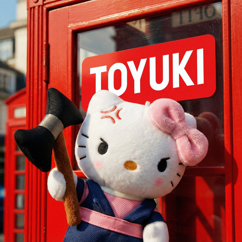 Toyuki Japanese Grumpy Kitty Plush Pendant with Axe Doll Bag 520 Confession Gift for Female Older Sister