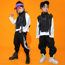 Hip hop childrens street dance suit boy Summer Chaophol Hiphop Machia frock girls jazz street dance costumes