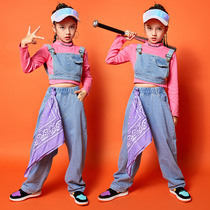 Children Jazz Dance Performance Clothing Dew cord Pants Fewer Children Jazz Han Version Hip Hop Girl Street Dance Suit Tide