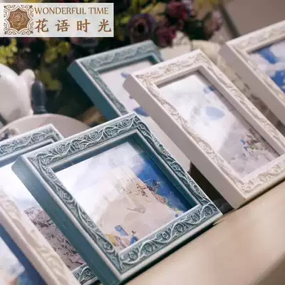 Solid wood carved wall photo frame wall decoration living room photo wall combination single frame bedroom photo wall DIY European photo frame