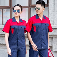 С короткими рукавами синий с красным