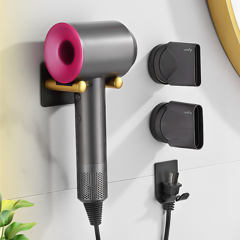 Dyson Blowdryer Rack Free of perforated Bathrooms Bathroom Makeup Compartment Shelving Shelf Wall-mounted Hair Dryer Rack Bracket