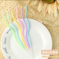 Candle Electroplated Diamond Face Happy Birthday Thread Gold Silver Color Birthday Candles Curved Candles Bear Candles