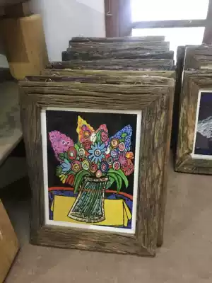 Yunnan old wood weathered wood solid wood picture frame photo frame (excluding prints)