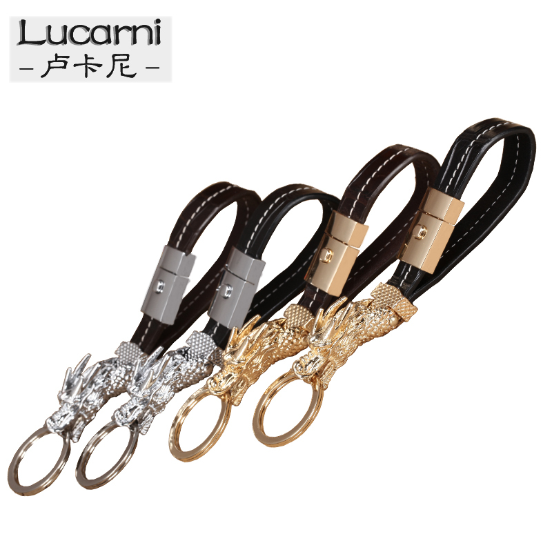 Crocodile Leather Keychain Genuine Leather Key Chain Pendant Key Ring Keychain Car Key Waist Chain Dragon Head Buckle