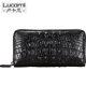 Lucarni/Lucani crocodile belly handbag ຜູ້ຊາຍຫນັງແທ້ຂອງຜູ້ຊາຍ wallet zipper ຖົງ clutch ຍາວ