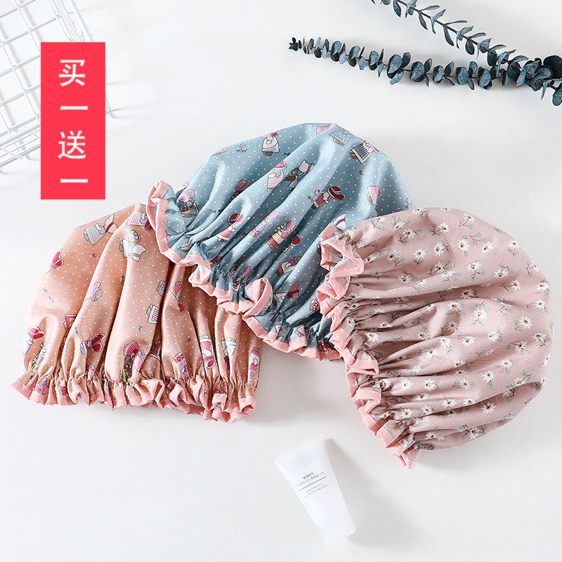 Bath shower cap adult bath hat women waterproof cartoon cute home oil proof smoke cap kitchen hat bath hat