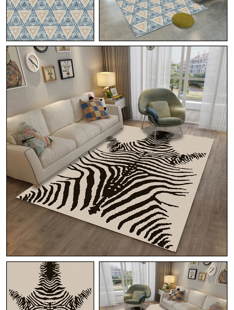 Thảm hình học Bắc Âu phòng khách sofa bàn cà phê thảm phòng ngủ đầy đủ hiện đại tối giản nhà hình chữ nhật có thể được tùy chỉnh - Thảm thảm ngủ