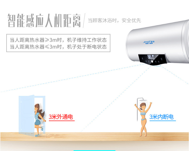 bình nóng lạnh casper Amoi / 夏新 LK-80B3 loại lưu trữ phòng tắm gia đình máy nước nóng 80 lít tắm treo tường nóng máy nước nóng beko