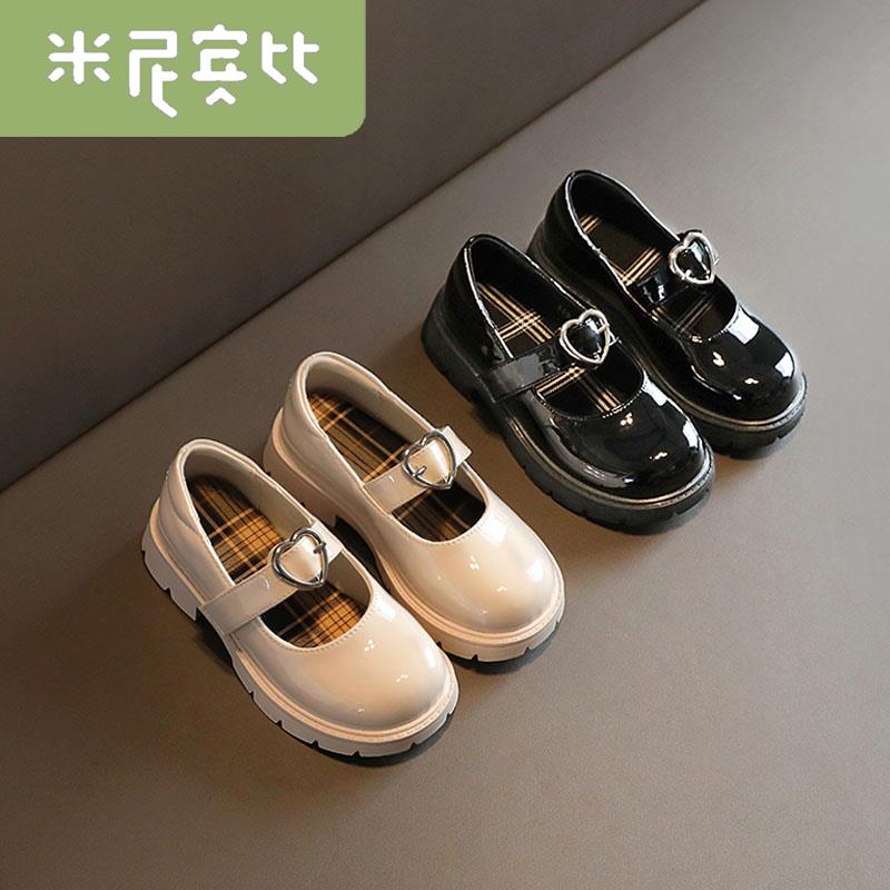 Girls black shoes summer thin black single shoes thin shallow children princess shoes summer jk shoes women spring and autumn
