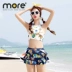 Tomore dễ thương chia áo tắm bảo thủ váy ngực nhỏ tụ tập cô gái bơi suối nước nóng eo cao bikini hai mảnh phù hợp với - Bộ đồ bơi hai mảnh 	áo tắm 2 mảnh cho bé gái	 Bộ đồ bơi hai mảnh