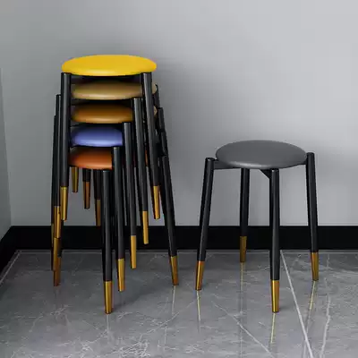 Simple household stool makeup net celebrity ins makeup bench stool Fast dining room nail art light luxury round small bench dining chair