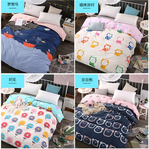 Chăn bông đơn mảnh 150x180x200x230 phim hoạt hình sinh viên cotton twill đơn chăn đôi 220x240 - Quilt Covers