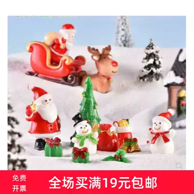 New Christmas old man snowman micro-landscape snow decoration Christmas socks small gift bell resin decoration